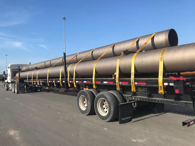 Pipe on truck